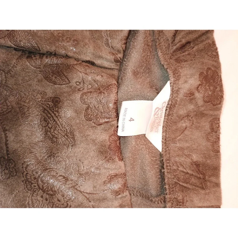 Christopher & Banks Size 4 brown floral skirt A line measurements in pics